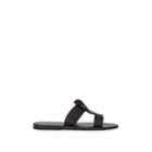 K Jacques Women's Nemee Leather Slide Sandals - Black