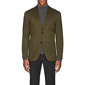Eidos Men's Wool-cotton Two-button Sportcoat-olive
