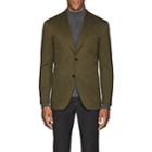 Eidos Men's Wool-cotton Two-button Sportcoat-olive