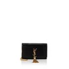 Saint Laurent Women's Monogram Kate Leather Chain Wallet - Black