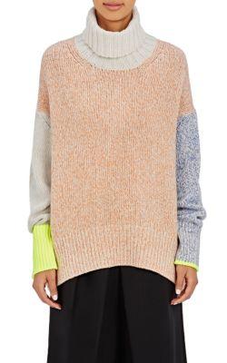 Tomorrowland Women's Colorblocked Turtleneck Sweater