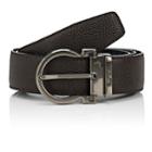 Salvatore Ferragamo Men's Gancio-buckle Reversible Leather Belt-brown
