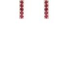 Lodagold Women's Ruby Bar Stud Earrings-red