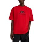 Balenciaga Men's Oversized Logo-print Cotton T-shirt - Red
