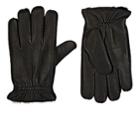 Barneys New York Men's Fur-lined Deerskin Gloves-black