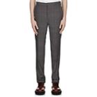 Balenciaga Men's Mini-checked Trousers-gray