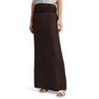 Prada Women's Crinkled Silk Chiffon Belted Skirt - Dk. Brown