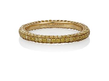 Sidney Garber Women's Yellow Diamond Thread Ring