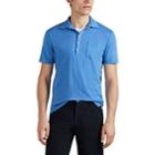 Massimo Alba Men's Slub Linen Polo Shirt - Lt. Blue