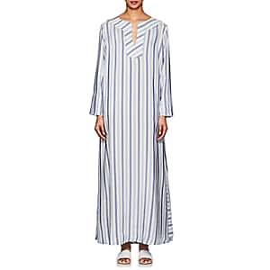 Thierry Colson Women's Samia Striped Silk Caftan - Heaven Blue, Navy