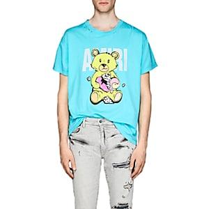 Amiri Men's Teddy Bear Jersey T-shirt - Turquoise, Aqua