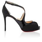 Christian Louboutin Women's Mira Bella Mesh & Patent Leather Platform Sandals-black