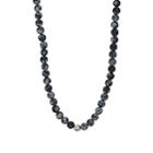 Barneys New York Men's Snowflake Obsedian Beaded Necklace - Black