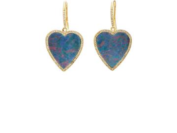 Jennifer Meyer Women's White Diamond & Opal Heart Drop Earrings