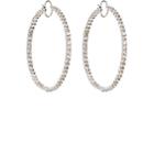 Irene Neuwirth Diamond Collection Women's White Diamond Hoop Earrings