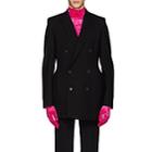 Balenciaga Men's Hourglass Wool Double-breasted Sportcoat - Black