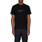 Yohji Yamamoto Pour Homme Men's Logo-embroidered Cotton T-shirt - Black