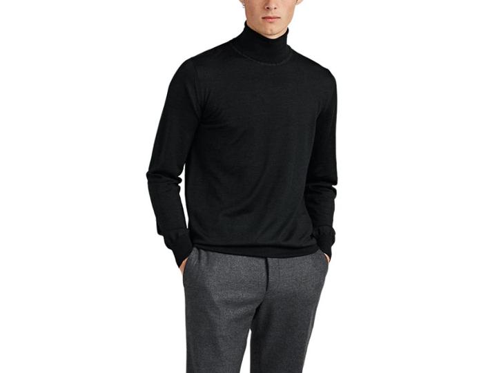 Brioni Men's Fine-gauge Wool-blend Turtleneck Sweater