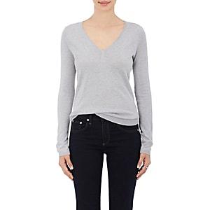 Barneys New York Women's Silk-cashmere V-neck Sweater - Gray