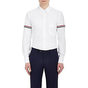 Thom Browne Men's Appliqud Cotton Button-down Shirt-white