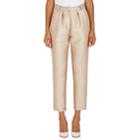 Co Women's Bonded Cotton-blend Pleated Crop Trousers-ivory