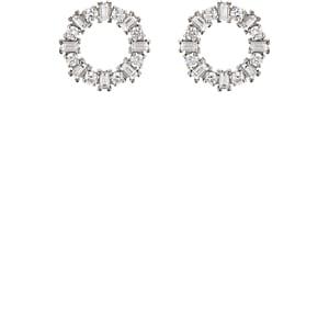 Ileana Makri Women's White Diamond Ring Stud Earrings-gold