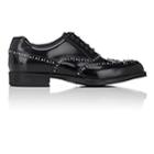 Prada Men's Studded Spazzolato Leather Wingtip Balmorals-black
