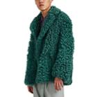 Sies Marjan Men's Tigrado Lamb Shearling Peacoat - Lt. Green