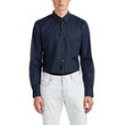 Theory Men's Irving Circle-print Cotton Poplin Shirt - Navy