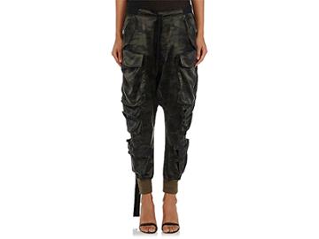 Ben Taverniti Unravel Project Women's Camouflage Silk Satin Cargo Pants