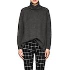 Barneys New York Women's Oversized Cashmere Turtleneck Sweater-dark Gray