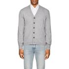 Brunello Cucinelli Men's Virgin Wool-cashmere V-neck Cardigan-gray