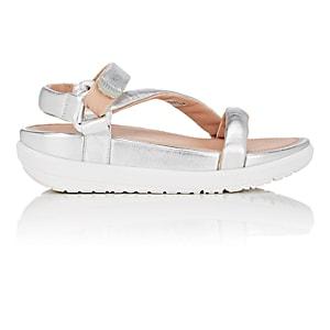 Fitflop Limited Edition Women's Padded Leather Ankle-strap Sandals-silver