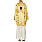 Alice Archer Women's Harmony Floral Silk Long Kimono-yellow