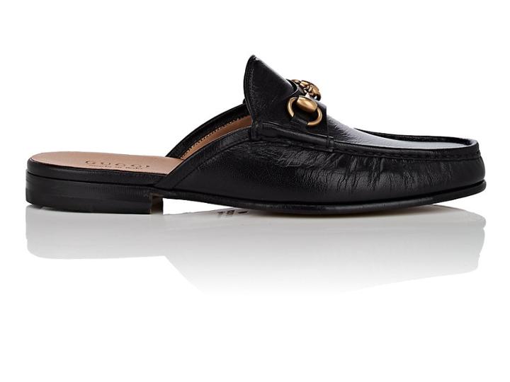 Gucci Men's Open Roos Leather Mules
