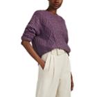 Nsf Women's Shredded Cable-knit Wool-blend Sweater - Lilac
