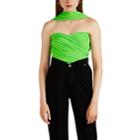 Balenciaga Women's Ruched Wrap Top - Green