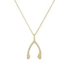 Jennifer Meyer Women's Diamond Wishbone Pendant Necklace - Gold