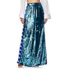 Faith Connexion Women's Sequined Maxi Skirt-turquoise