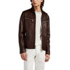 Eleventy Men's Leather Moto Jacket - Dark Brown