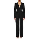 Calvin Klein 205w39nyc Women's Virgin Wool-blend Twill Tuxedo Jumpsuit-black Dark Navy