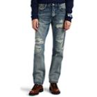 Reese Cooper Men's Distressed Straight Jeans - Blue