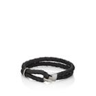 Miansai Men's Beacon Leather Wrap Bracelet - Black