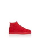 Christian Louboutin Men's Louis Flat Suede Sneakers-red