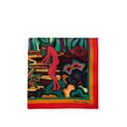 Paul Smith Men's Landscape-print Silk Pocket Square-red