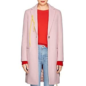 Mira Mikati Women's Flower-appliqud Wool-blend Long Coat-pink
