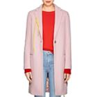 Mira Mikati Women's Flower-appliqud Wool-blend Long Coat-pink