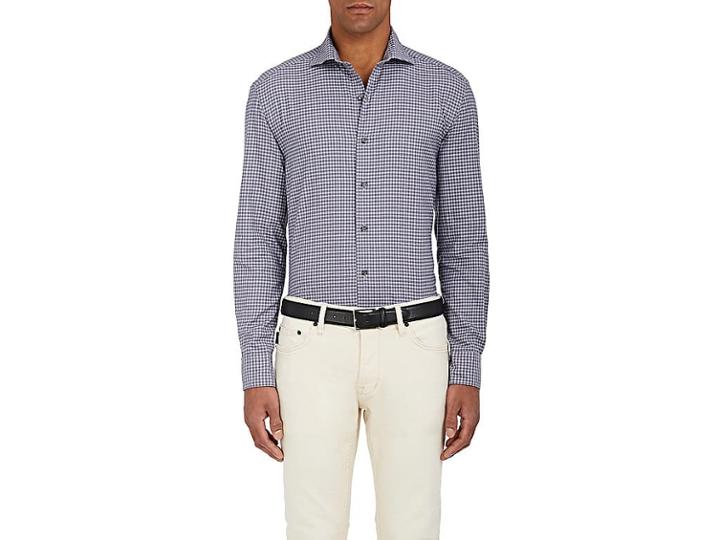 Barneys New York Men's Checked Cotton Flannel Shirt