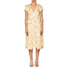 Bytimo Women's Floral Open-back Wrap Dress-yellow