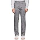 Theory Men's Mayer Slub Linen-blend Trousers-gray